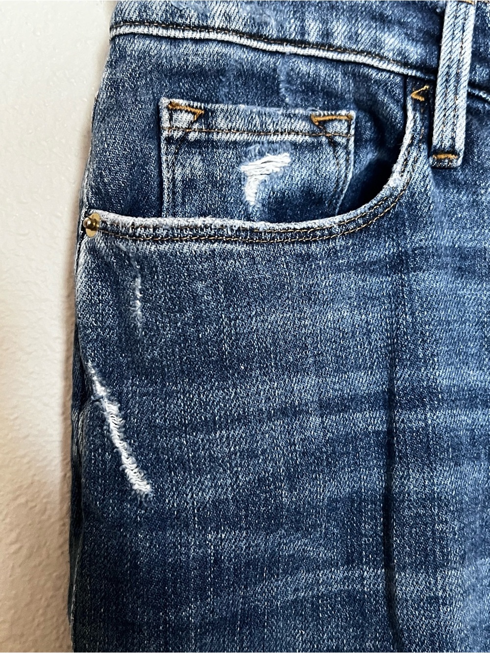 FRAME Denim Le Garçon Scorpion High Rise Straight Crop Jeans Distressed Size 28 - Picture 6 of 10
